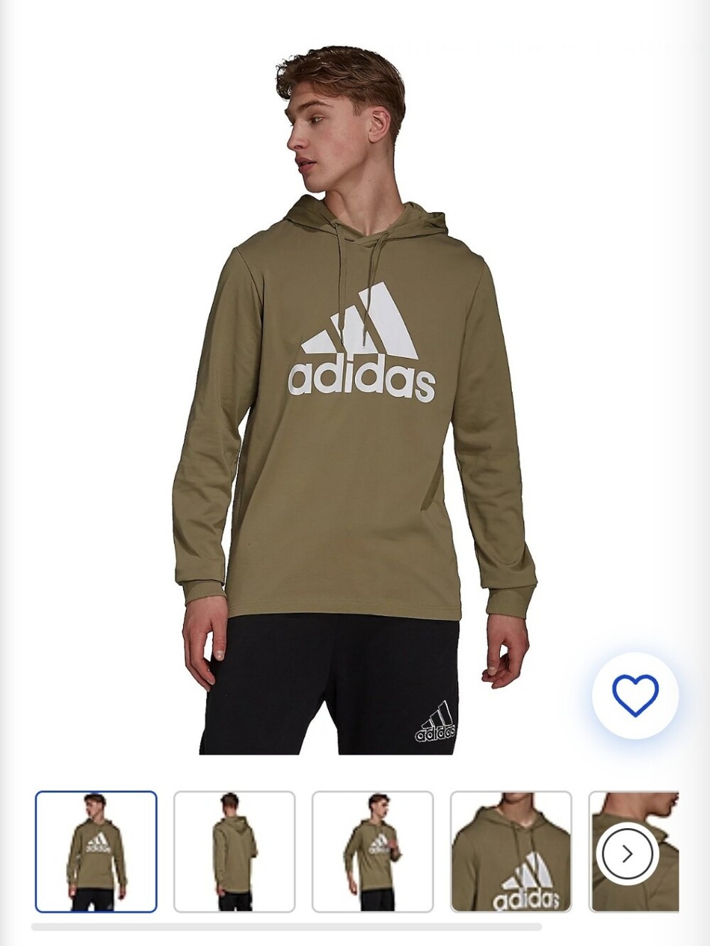 adidas Men's Olive Hoodie Shirt